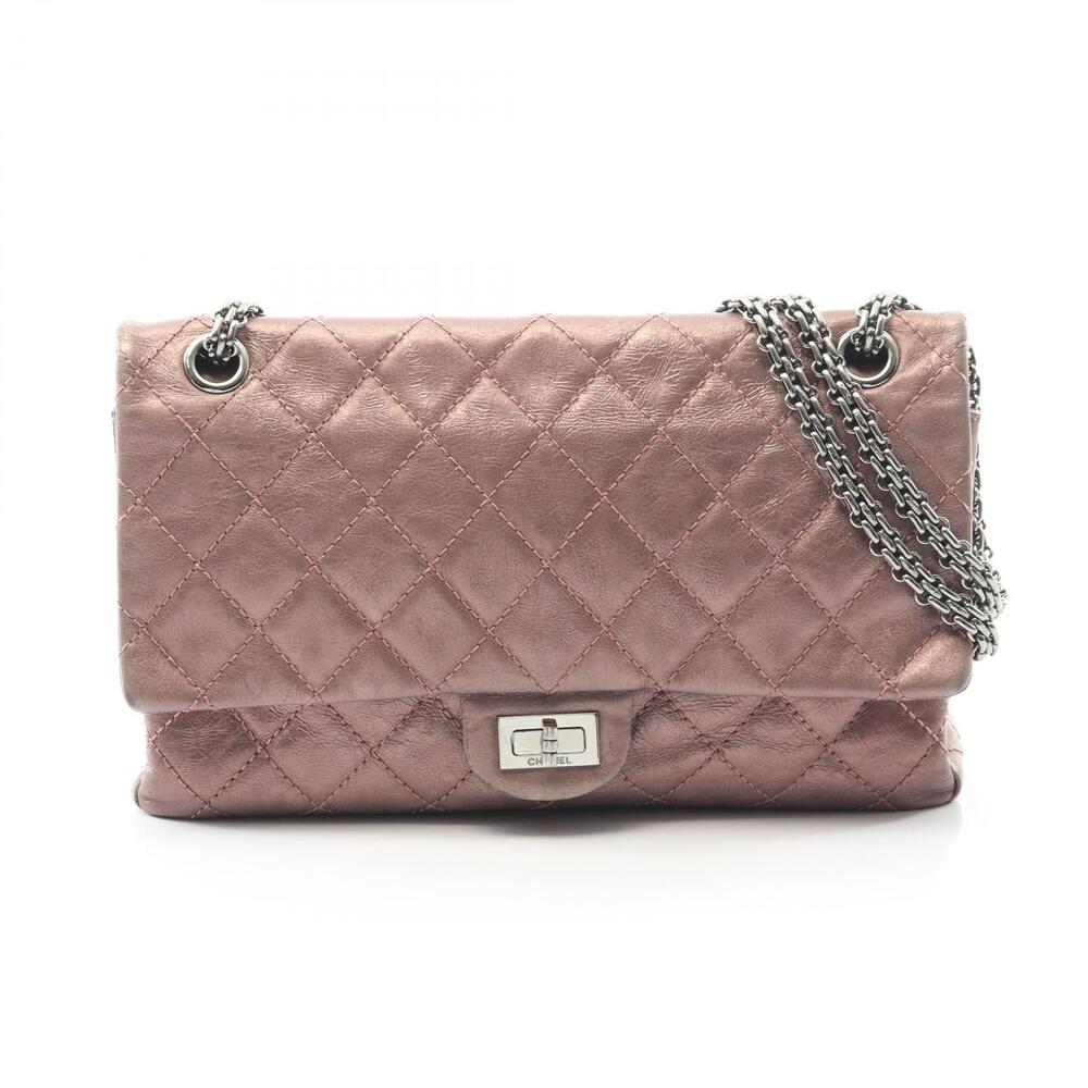 Chanel Matelasse Double Flap Shoulder Bag Leather Pink